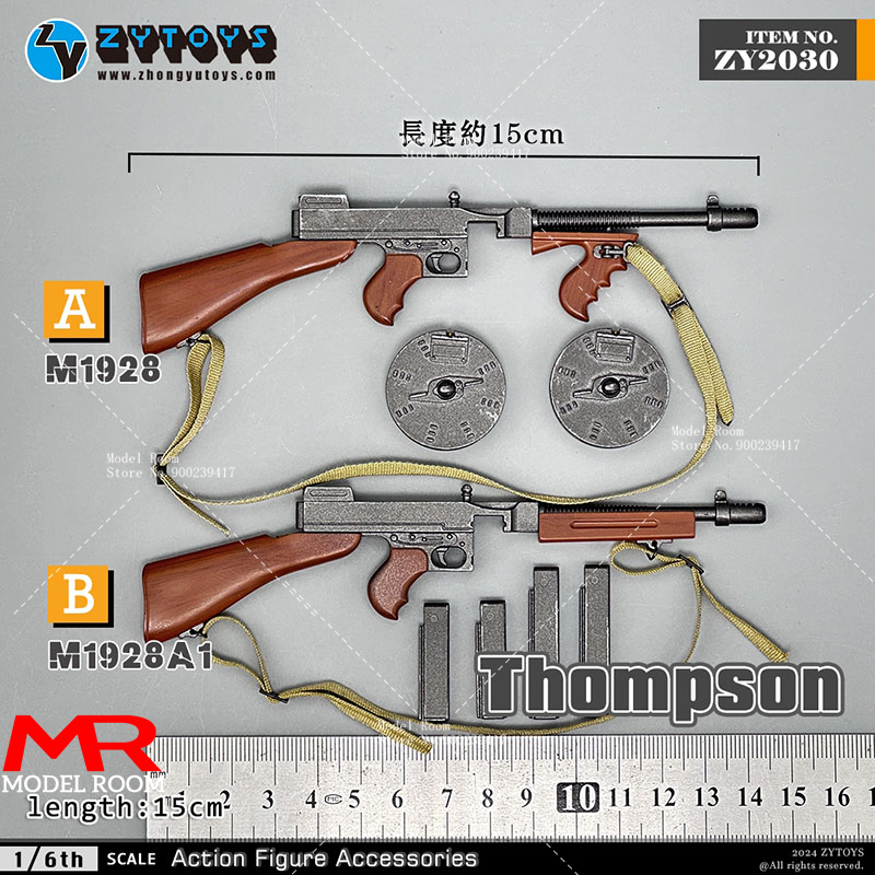 Model Kit Zza - ZYTOYS ZY2030 1/6 Ölçekli M1928 Thompson