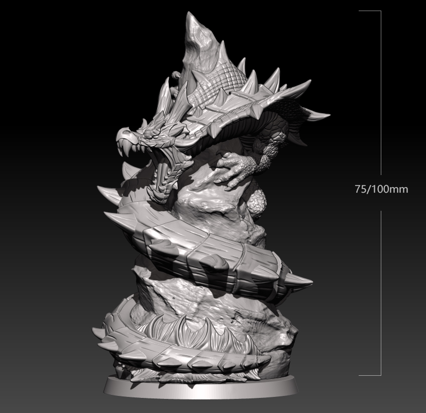 Model Kit Dragon - 75mm Reçine Model Kitleri Ejderha Heykelcik