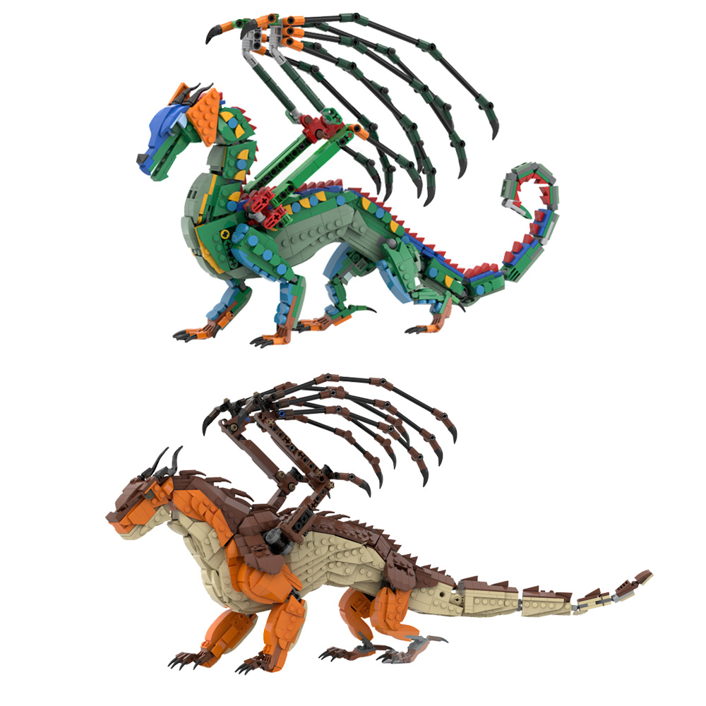 Model Kit Dragon - MOC RainWing Yapı Taşları Modeli Animasyon