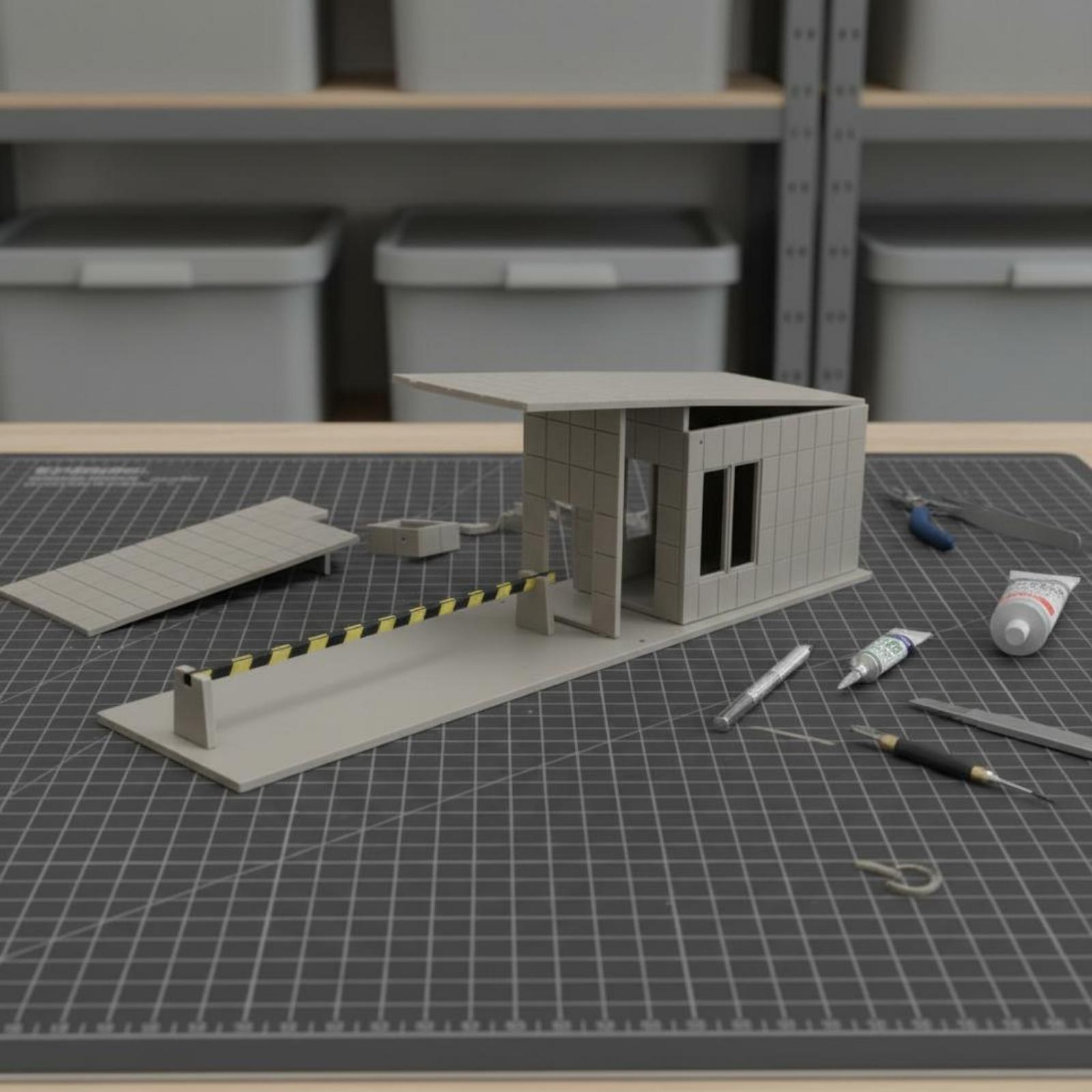 Model Kit Glue - Güvenlik Kabini Modeli Yapıştırıcısız Demonte Ev