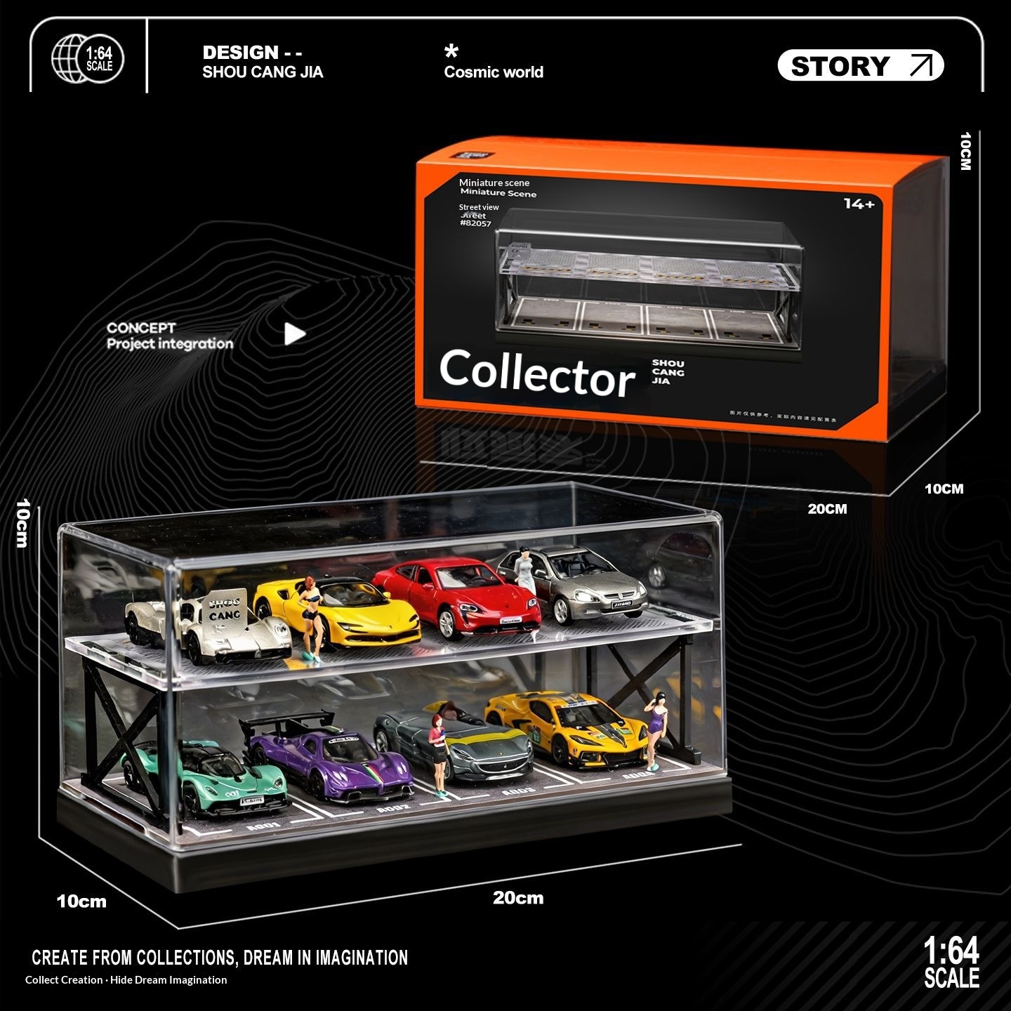 Model Kit Led - Koleksiyoncu 1:64 Ölçekli İki Katlı Otopark