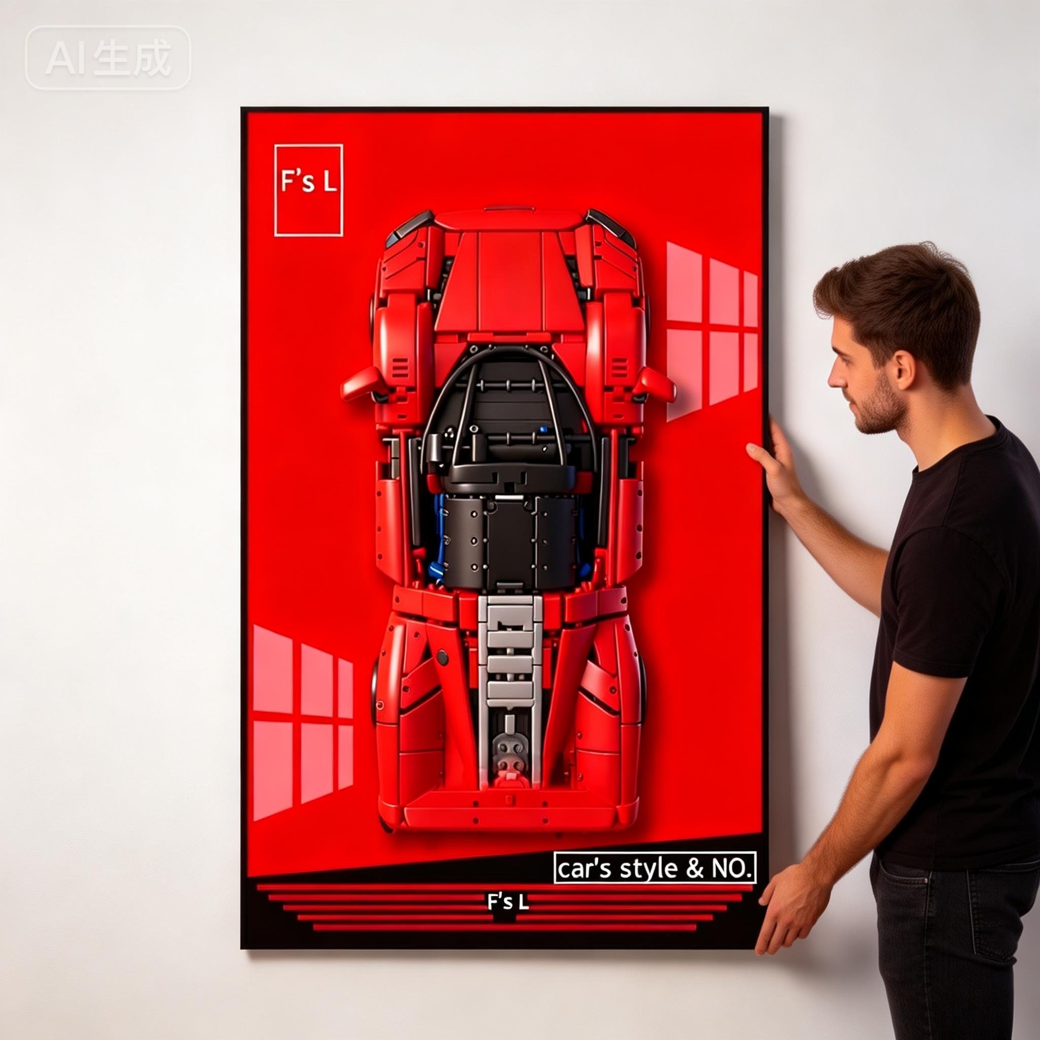 Model Kit Ferrari - YENİ Fotoğraf Çerçevesi Sergileme Duvar Panosu