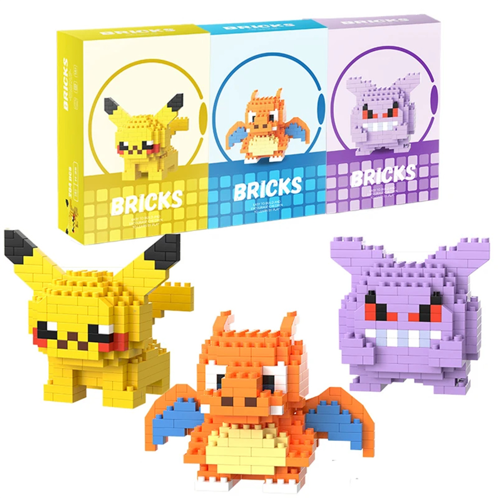 Model Kit Figures - Pokemon Mikro Yapı Taşları Pikachu Dragonite