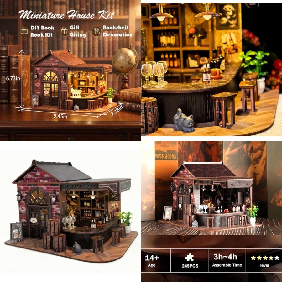 Model Kit Led - Kitap Köşesi Seti, LED Işıklı 3D
