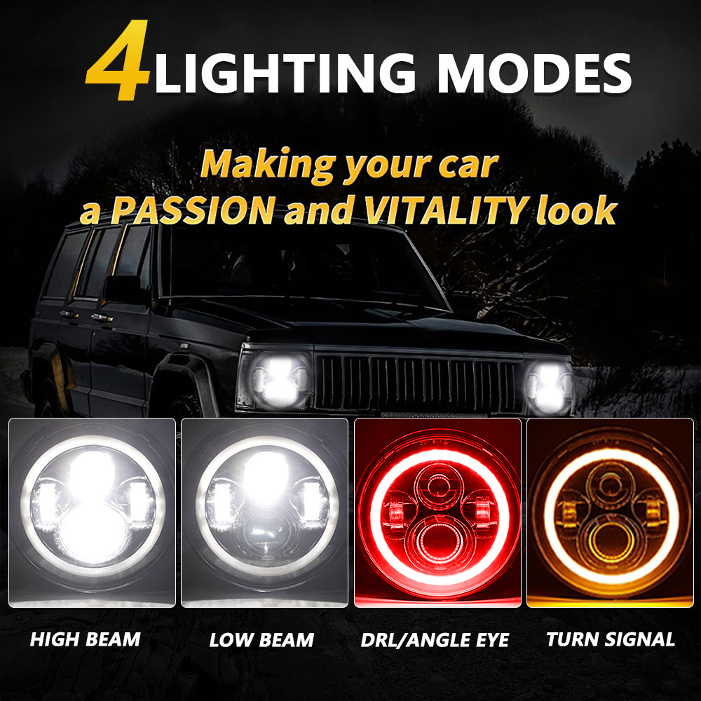7 inç Led far yuvarlak H4 kırm - Model Kit Jeep incelemesi ve fiyatı
